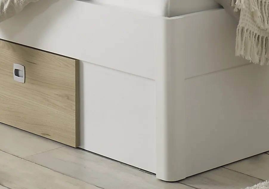 Posteľ s nočnými stolíkmi Kiara 180x200 cm, biela/dub baysen