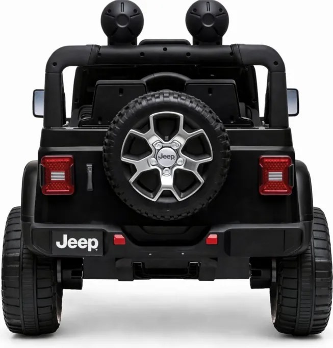 LEAN CARS Elektrické autíčko Jeep Rubicon 4x4, LED, MP3, čierne
