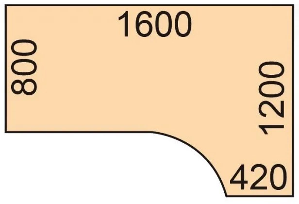 Rohový výškovo nastaviteľný stôl, 160x120 cm, 1 motor, L/P, biela podnož, orech