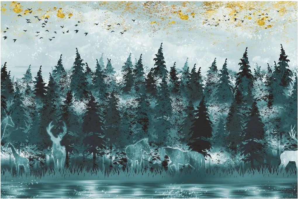 Obraz - Zvieratá v lese (90x60 cm)