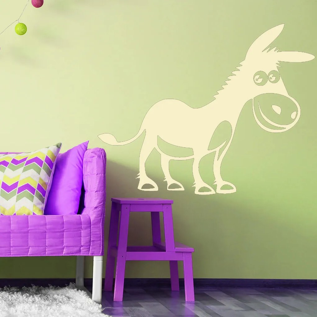 Veselá Stena Samolepka Somárik Farba: fialová, Veľkosť: 100 x 77 cm