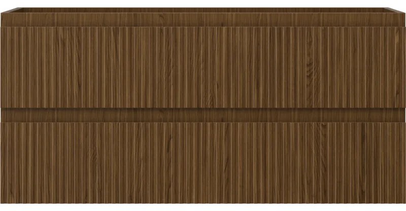 Mexen Rivel, kúpeľňová skrinka 100 cm, 2 zásuvky, drážkovaná, orech, 91A20-10047-2-BFF86