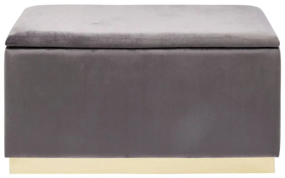 Hnedá zamatová lavica s úložným priestorom Kare Design Cherry