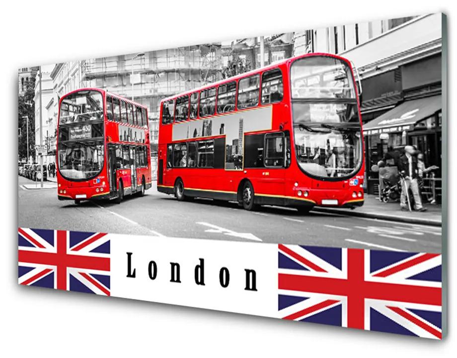 Skleneny obraz Londýn autobus umenie 140x70 cm