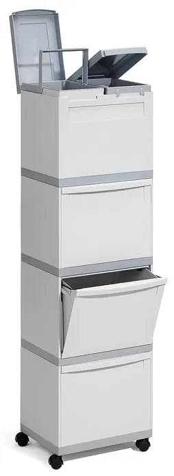 Odpadkový kôš na triedenie odpadu, 5 priehradiek