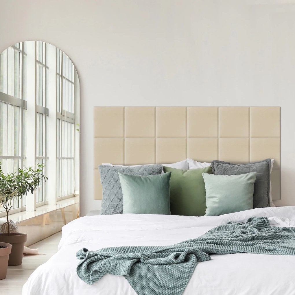 Zástena za posteľ - Štvorec - 30x30cm Farba: Krémová, Rozmer: 30x30