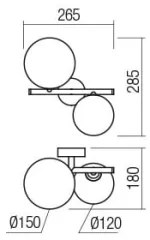 Redo 01-2778 - Nástenné svietidlo ROY 2xG9/10W/230V
