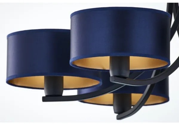 Jupiter 2102 - Luster na reťazi ARTHUR 6xE27/15W/230V modrá/čierna