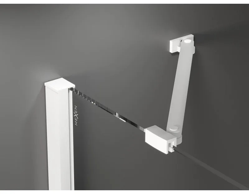 Mexen Velar Duo, posuvné dvere do otvoru 180x200 cm, 8mm číre sklo, biela, 871-180-000-02-20