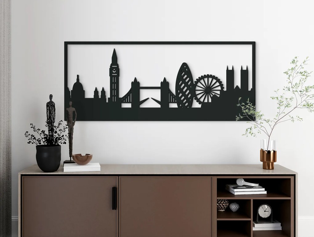 drevko Obraz Londýn Rozmer obrazu: 37 x 89 cm, Farba dekorácie: Čierna