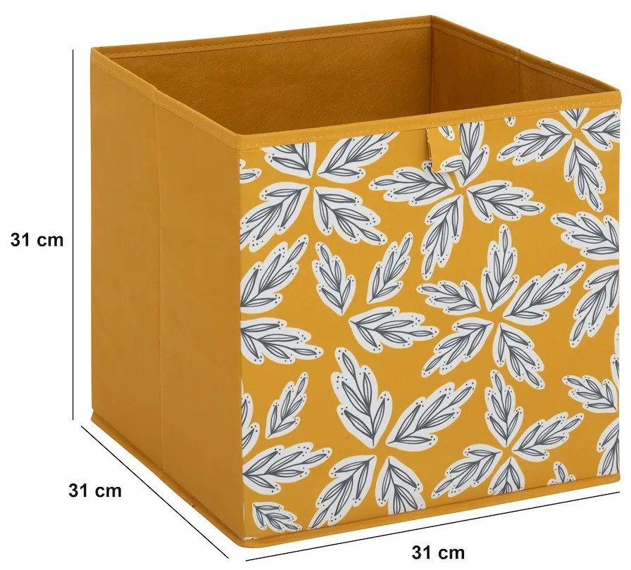 Úložný box Folia, 31x31x31 cm, žltá