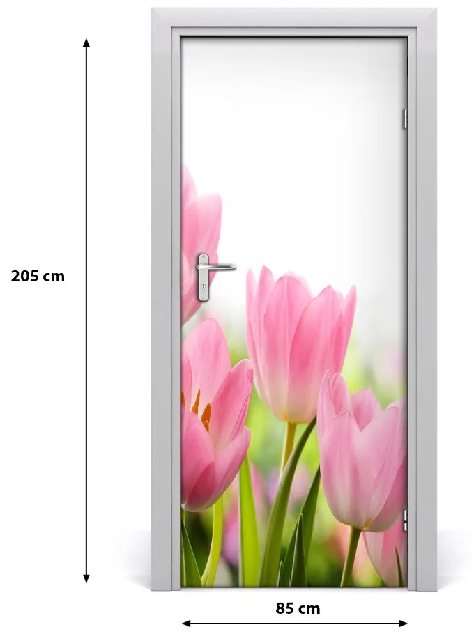 Fototapeta samolepiace ružové tulipány 85x205 cm