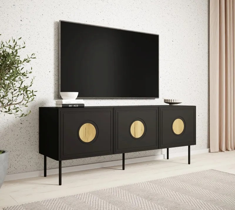 Televízny stolík Palazzo 150 cm čierny/dub craft