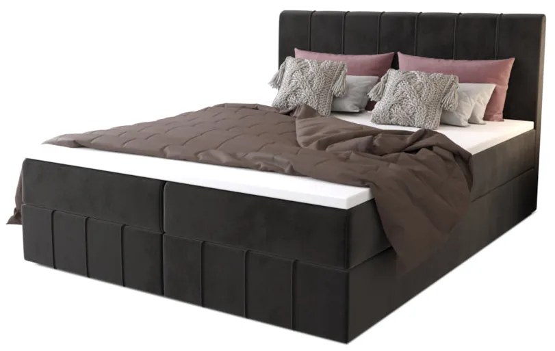 Čalúnená posteľ boxspring HAMAN 2 - monolith 02 / 160x200