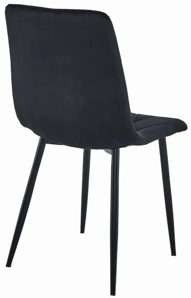 Set dvoch jedálenských stoličiek LIBRA zamatové čierne (čierne nohy)