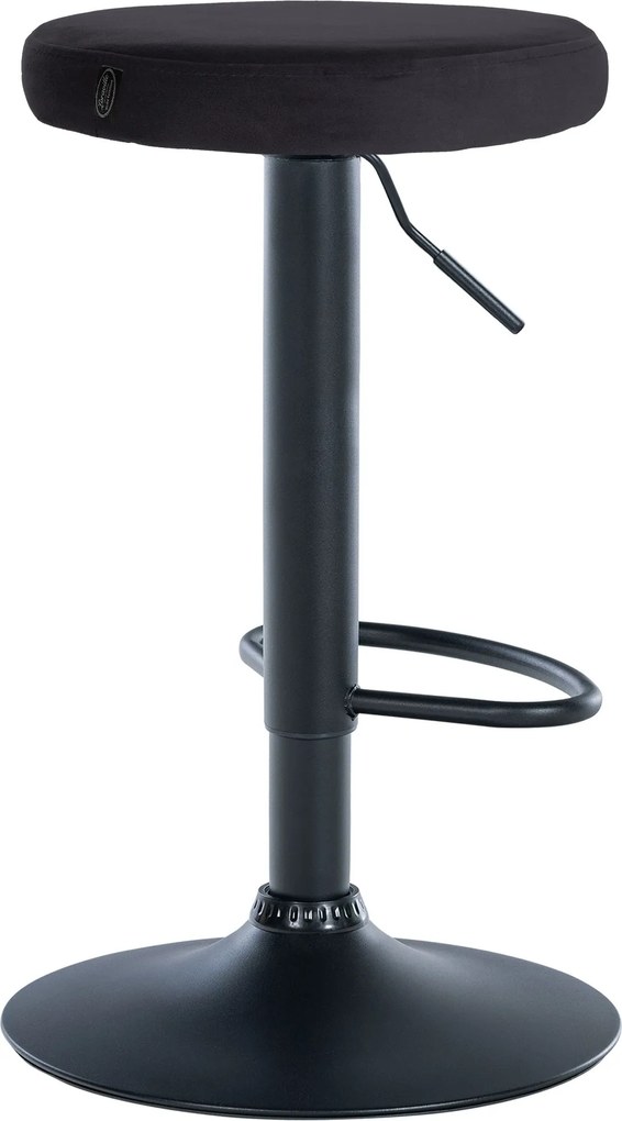 Barová stolička Ponte - zamat, čierny rám - Čierna