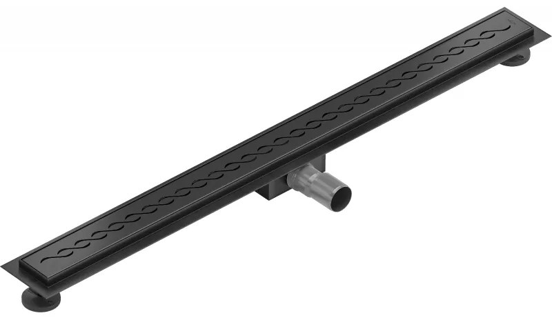 Mexen Flat nerezový sprchový žľab 100 cm, vzor M18, čierna, 1723100-15
