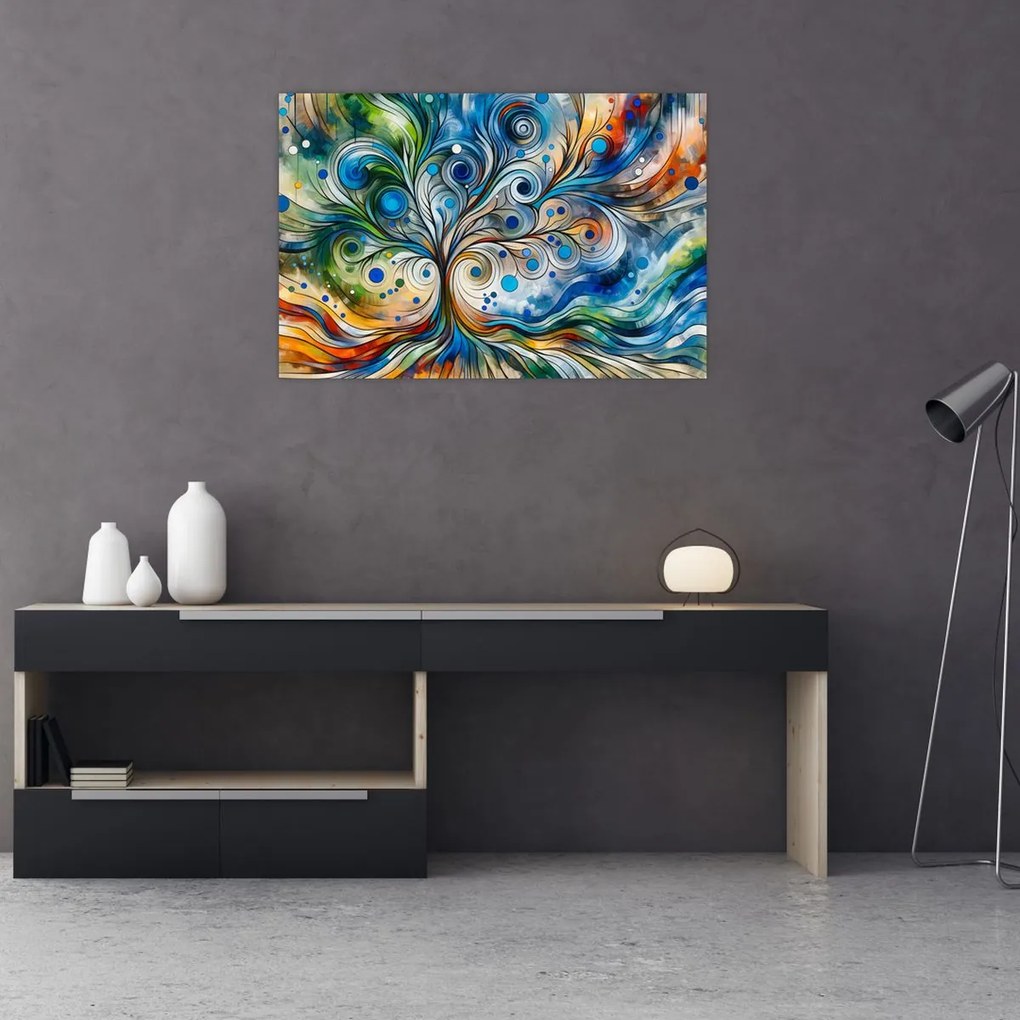 Obraz – Farebný energetický strom (90x60 cm)