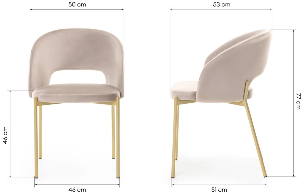 Jídelní židle Jazz béžová/zlatá