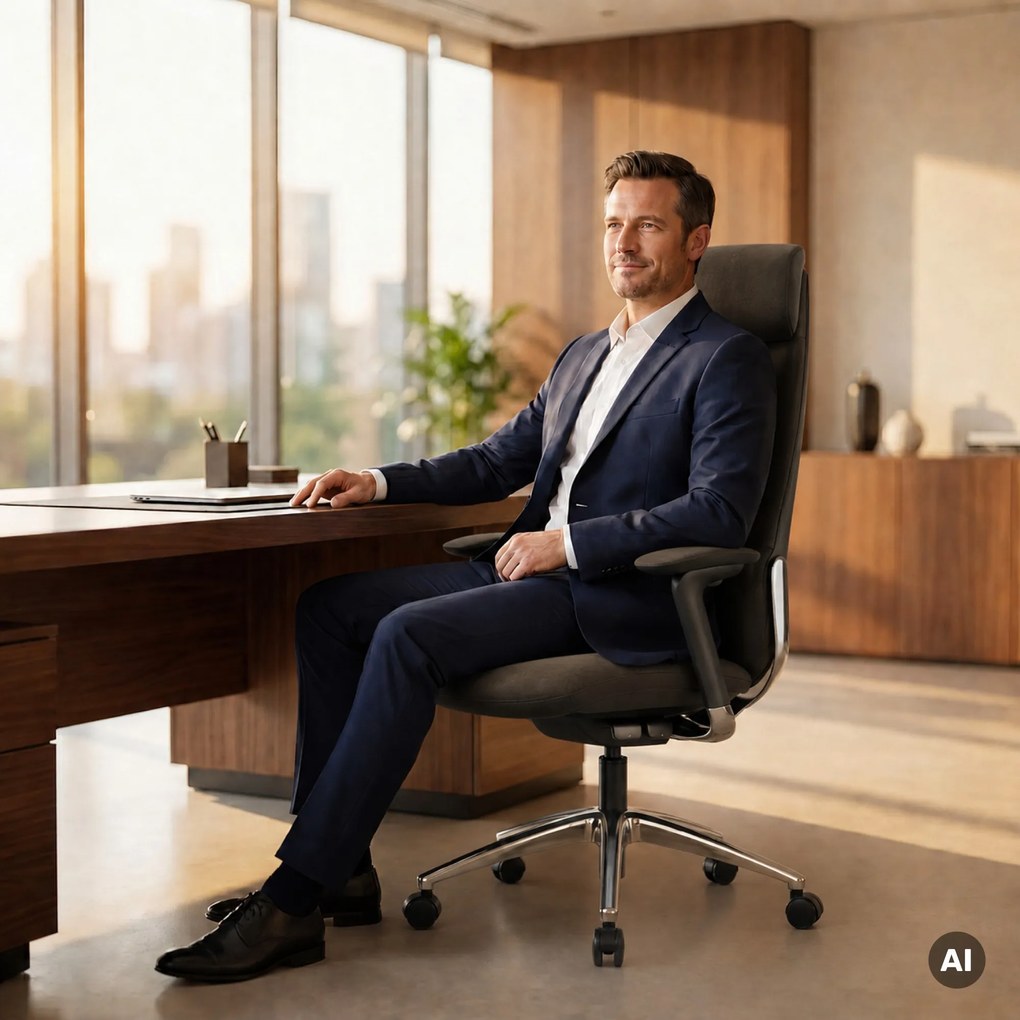 Kreslo kancelárske čalúnené riaditeľské hnedé: COMMAND