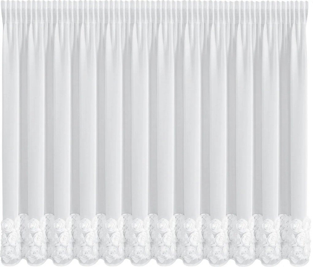 ZÁCLONA NA PÁSKE EVA MINGE ROSES8 400X160 CM BIELA