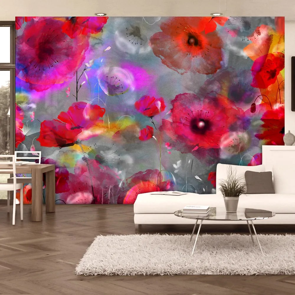 Artgeist Fototapeta - Painted Poppies Veľkosť: 196x140, Verzia: Samolepiaca