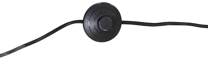 Moderná stojaca lampa čierna s plyšovým sivým tienidlom - Rich