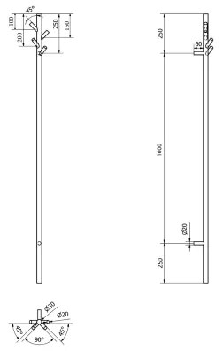 Sapho - Elektrický sušiak na uteráky PASADOR 30W/230V 150 cm matná čierna