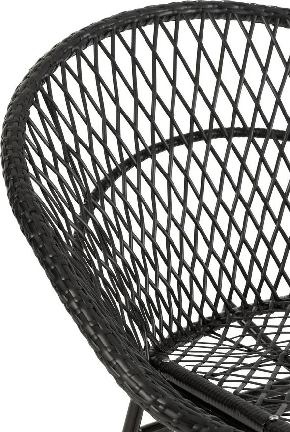 Čierne ratanové záhradné hojdacie kreslo Zayo Black - 118*82*78 cm