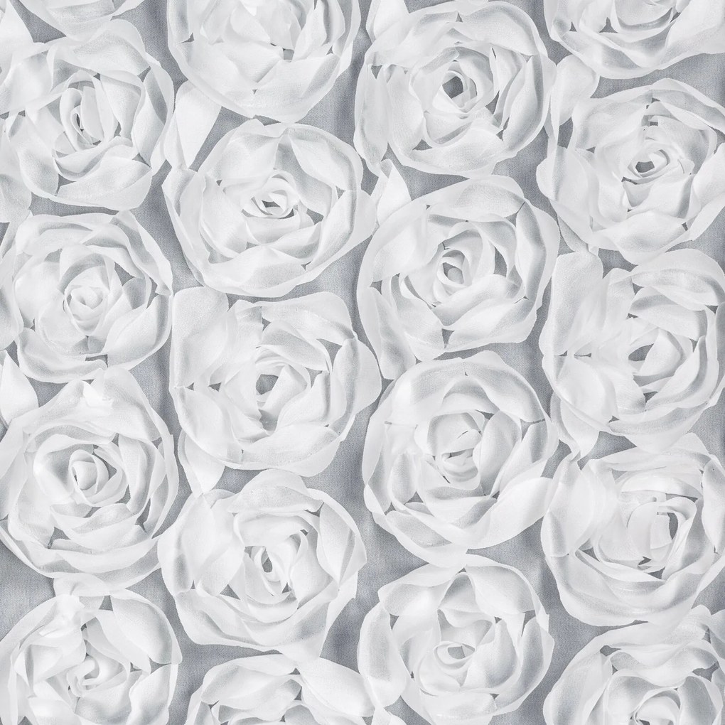 ZÁCLONA NA KRÚŽKOCH EVA MINGE ROSES6 140X250 CM BIELA