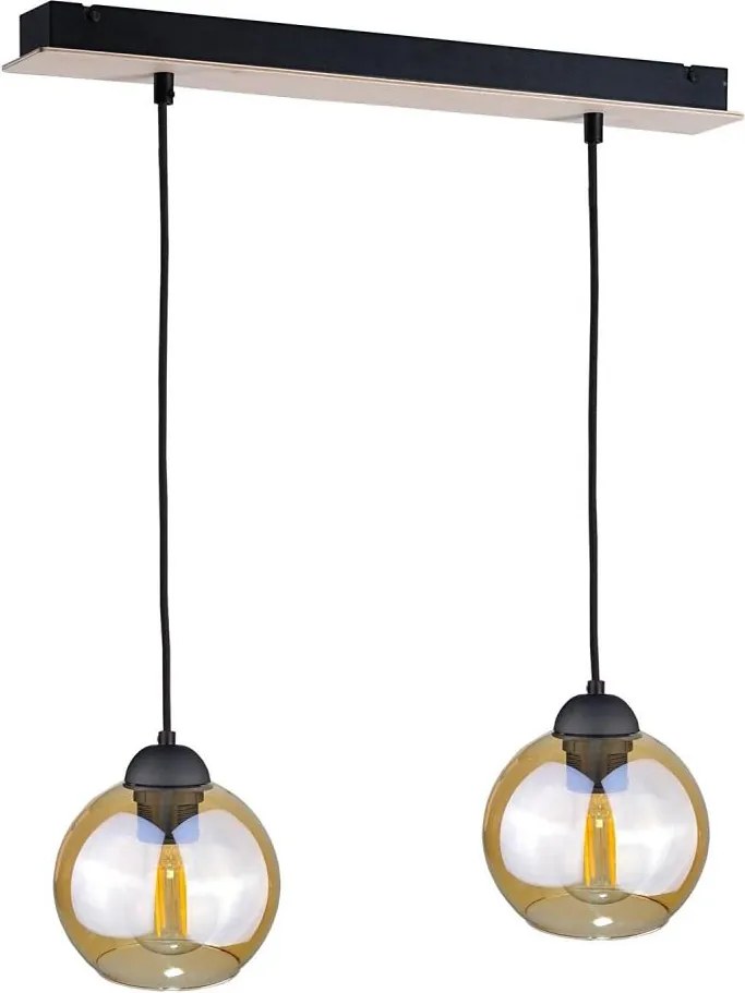 Luster na lanku AMBRE WOOD 2xE27/60W/230V
