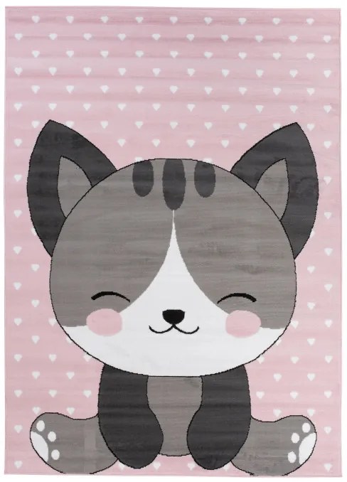 Detský koberec PINKY DE90A Cat ružový