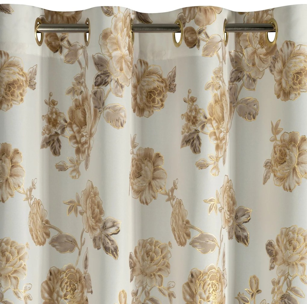 ZÁVES NA KRÚŽKOCH AVANI 140X250 CM KVETY