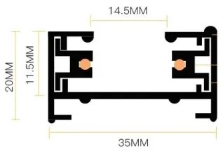 Bodové svietidlo v lištovom systéme 5xGU10/25W/230V 3 m čierna