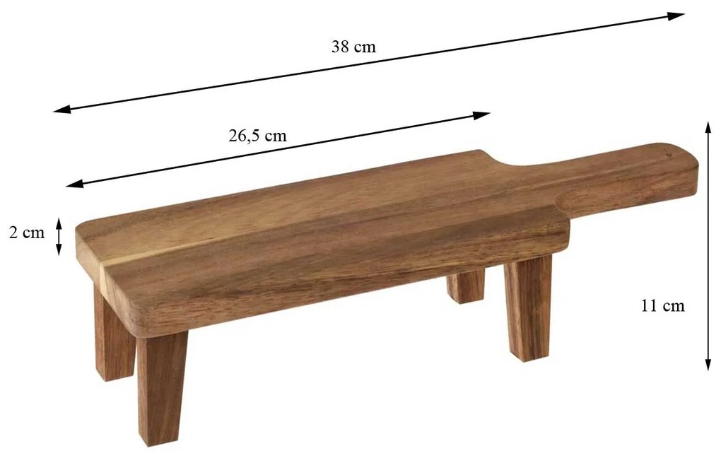 Doska na krájanie Dark Acacia, akácia, 38x11 cm
