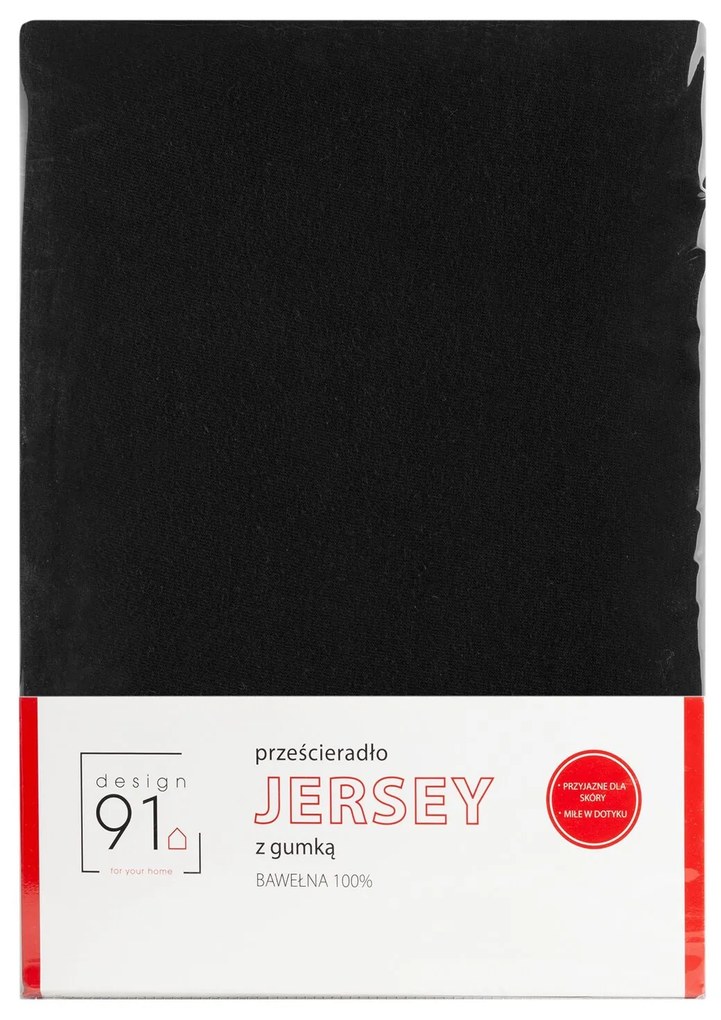 JERSEY PRESTIERADLO 160X200 CM, VÝŠKA 30 CM ČIERNE