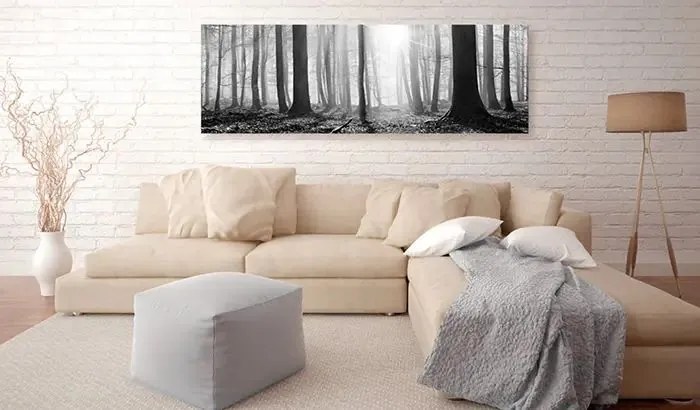 Obraz - Black and White Forest Veľkosť: 135x45, Verzia: Premium Print