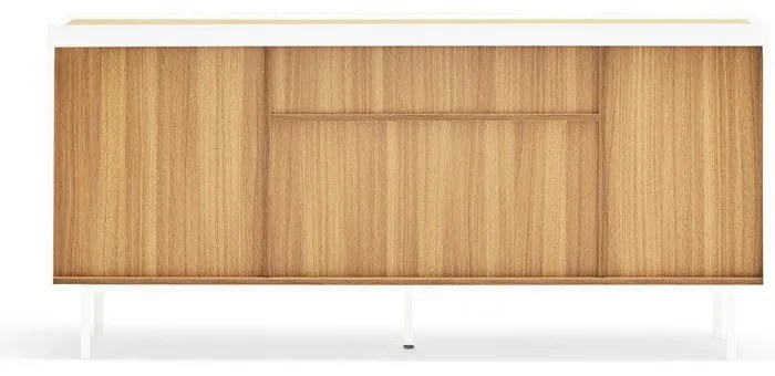 Biela/v prírodnej farbe nízka komoda v dekore duba 165x78 cm Arista – Teulat