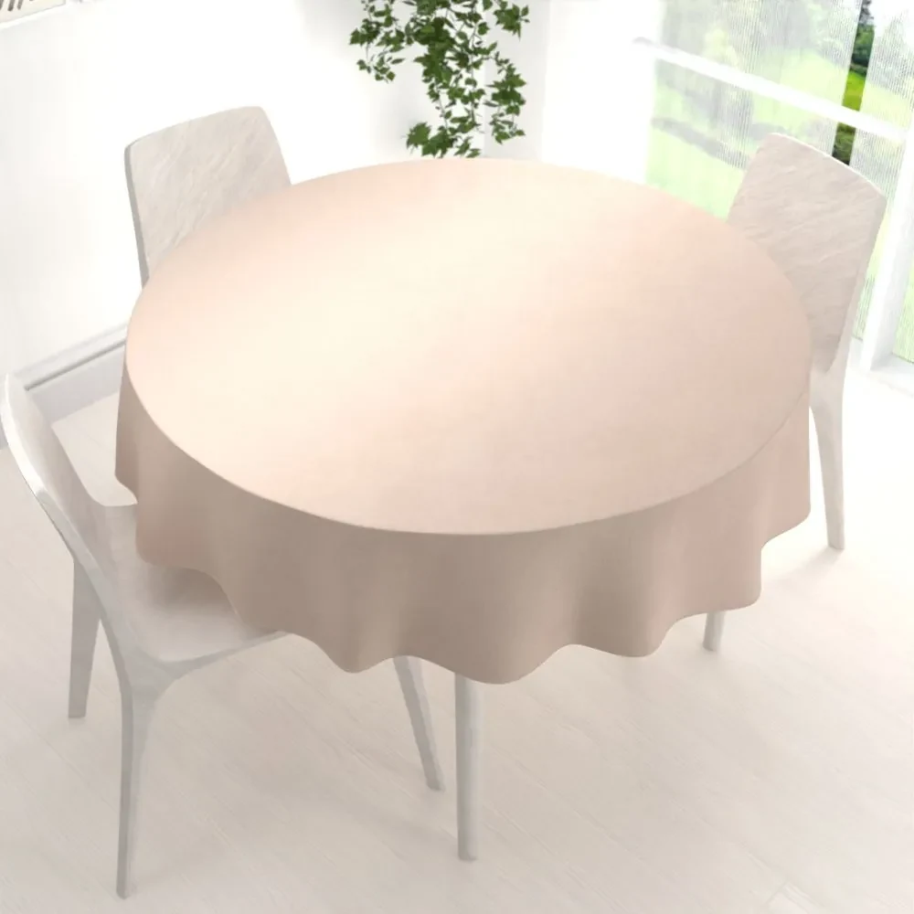 Biante Zamatový okrúhly obrus Velvet Premium SVP-020 Béžový Ø 100 cm