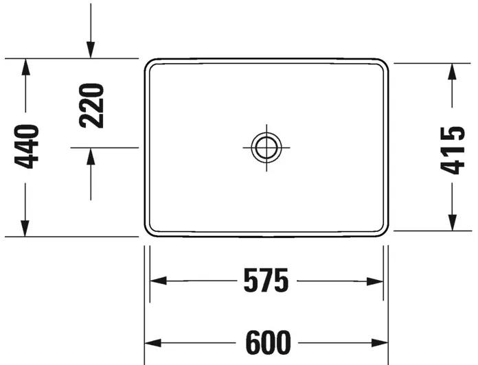 Duravit D-Neo - Vstavané umývadlo pre zabudovanie zhora 600x440 mm, bez prepadu, biela 0358600079