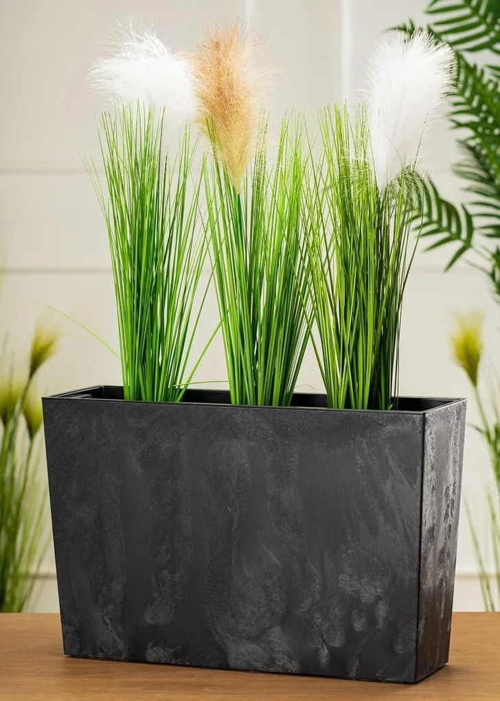 Truhlík s vkladom Bloom čierny betón