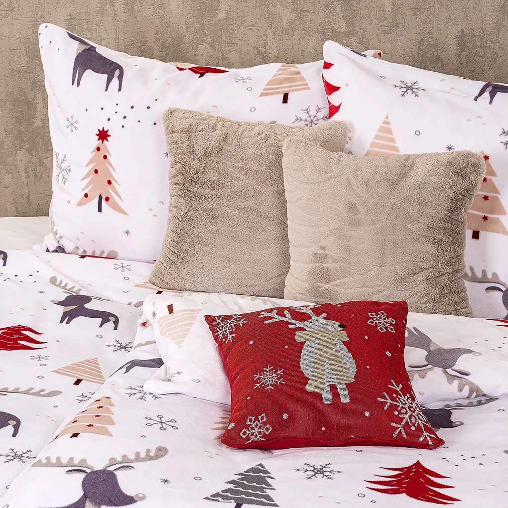 4Home Obliečky Cute reindeer mikroflanel, 140 x 220 cm, 70 x 90 cm