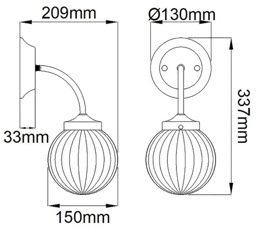 Elstead - Nástenné svietidlo COSMOS 1xE14/60W/230V biela/mosadz