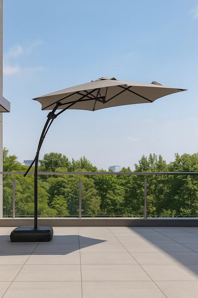 Záhradný slnečník Houseland Zylo 300 cm svetlosivý