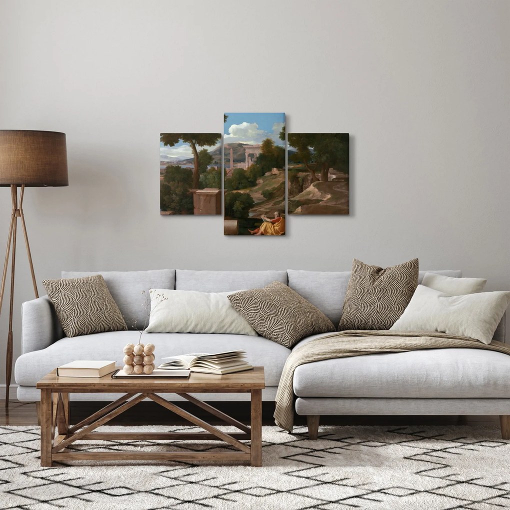 Obraz - Nicolas Poussin, Landscape with Saint John on Patmos, reprodukcia (90x60 cm)