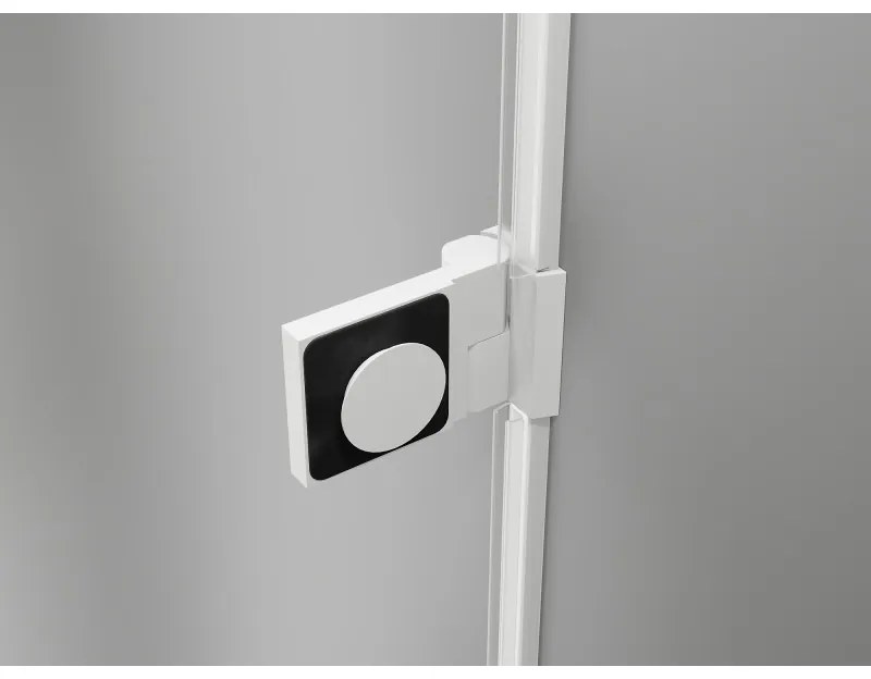 Mexen Lunar-B Duo, výklopný sprchový kút 90 x 80 cm, 8mm číre sklo, biely profil, 832-090L-080P-20-00