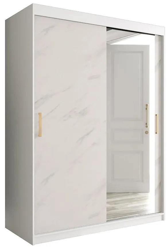 Skriňa Marmur T2 150 čierna/mramor biely