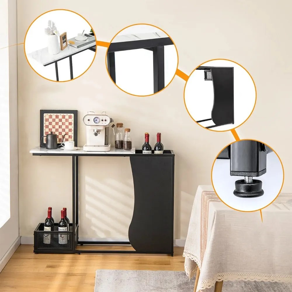 Konferenčný stolík s faux mramorovou doskou