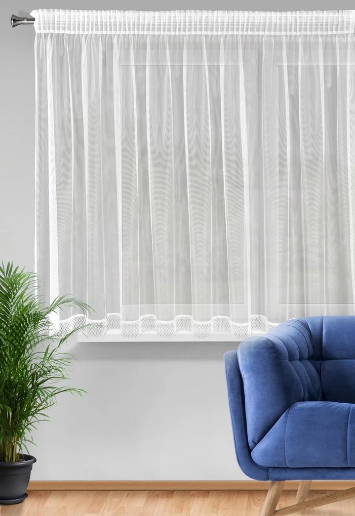 ZÁCLONA NA PÁSKE NEL 300X145 CM BIELA