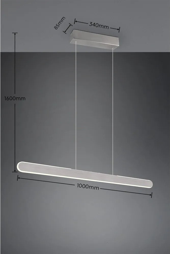 Svetlosivé LED závesné svietidlo Helios – Trio